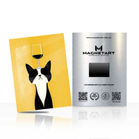 Elegant Dog Wine Wall Art – Modern Minimalist Magnetic Aluminium Print | MagnetArt