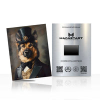 Gentleman Dog Wall Art – Vintage Aristocrat Pet Portrait Aluminium Print | MagnetArt