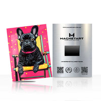 French Bulldog Pop Art Wall Decor – Bold Pink Magnetic Aluminium Print | MagnetArt