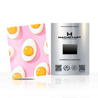 Pink Fried Egg Pop Art Metal Wall Art – Playful Kitchen Magnetic Aluminium Print | MagnetArt