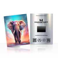 Celestial Elephant Metal Wall Art – Majestic Wildlife Sunset Magnetic Aluminium Print | MagnetArt