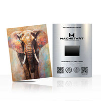 Radiant Elephant Spirit Metal Wall Art – Abstract Wildlife Portrait Magnetic Aluminium Print | MagnetArt