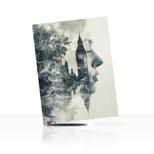Ethereal Forest Silhouette – Abstract Black & White Wall Art | MagnetArt