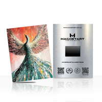 Celestial Phoenix Metal Wall Art – Abstract Rising Firebird Magnetic Aluminium Print | MagnetArt