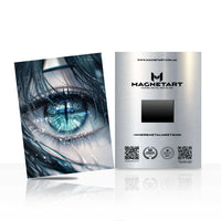 Frozen Soul Reflection Metal Wall Art – Ethereal Blue Eye Magnetic Aluminium Print | MagnetArt