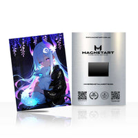 Lunar Blossom Spirit Metal Wall Art – Ethereal Anime Fantasy Magnetic Aluminium Print | MagnetArt