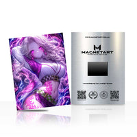 Amethyst Dreamweaver Metal Wall Art – Ethereal Fantasy Anime Goddess Magnetic Aluminium Print | MagnetArt