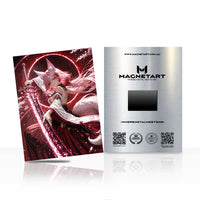 Crimson Celestial Empress Metal Wall Art – Ethereal Fantasy Goddess Magnetic Aluminium Print | MagnetArt