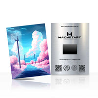 Cotton Candy Horizon Metal Wall Art – Dreamscape Coastal Fantasy Magnetic Aluminium Print | MagnetArt