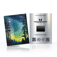 Celestial Forest Night Metal Wall Art – Starry Woodland Landscape Magnetic Aluminium Print | MagnetArt