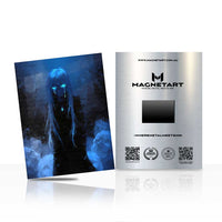 Neon Abyss Watcher Metal Wall Art – Dark Fantasy Cyber Entity Magnetic Aluminium Print | MagnetArt