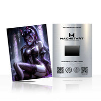 Void Empress Ascendant Metal Wall Art – Dark Cyber Fantasy Queen Magnetic Aluminium Print | MagnetArt