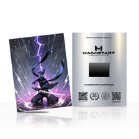 Stormbound Void Ronin Metal Wall Art – Cosmic Samurai Energy Magnetic Aluminium Print | MagnetArt