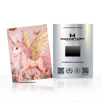 Pink Pegasus Unicorn Metal Wall Art – Fantasy Fairytale Magnetic Aluminium Print | MagnetArt