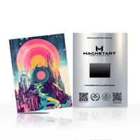 Cosmic Portal Wall Art – Neon Abstract Fantasy Aluminium Print | MagnetArt