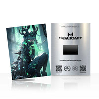 Emerald Abyss Guardian Metal Wall Art – Dark Fantasy Warrior Magnetic Aluminium Print | MagnetArt