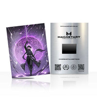 Violet Ascension Oracle Metal Wall Art – Celestial Fantasy Warrior Magnetic Aluminium Print | MagnetArt