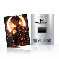 Solar Ember Ascendant Metal Wall Art – Cosmic Fire Warrior Magnetic Aluminium Print | MagnetArt