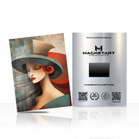 Scarlet Elegance Portrait Metal Wall Art – Fashion-Inspired Contemporary Woman