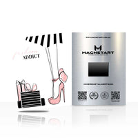 Fashion Boutique Chic Metal Wall Art – Minimalist High Heel Illustration Magnetic Aluminium Print | MagnetArt