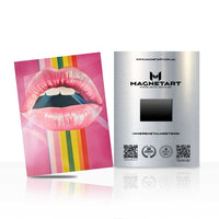 Candy Pop Lips Metal Wall Art – Vibrant Rainbow Pop Art Magnetic Aluminium Print | MagnetArt