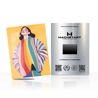 Rainbow Couture Muse Metal Wall Art – Fashion Illustration Statement Magnetic Aluminium Print | MagnetArt