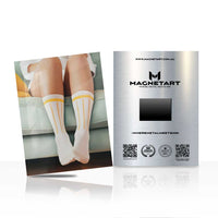 Cozy Knee Socks Metal Wall Art – Minimal Fashion Aesthetic Magnetic Aluminium Print | MagnetArt