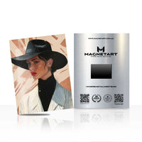 Midnight Vogue Elegance Metal Wall Art – Contemporary Fashion Portrait Magnetic Aluminium Print | MagnetArt