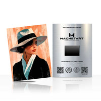 Elegant Woman Portrait Metal Wall Art – Modern Fashion Illustration Magnetic Aluminium Print | MagnetArt