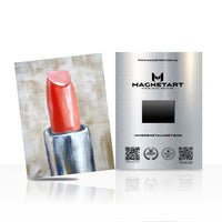 Red Lipstick Wall Art – Glam Beauty Aluminium Print | MagnetArt