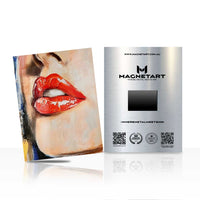 Red Lips Wall Art – Glamorous Fashion Portrait Aluminium Print | MagnetArt