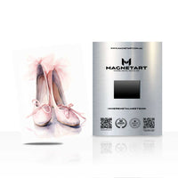 Blush Ballet Slippers Metal Wall Art – Elegant Dance Illustration Magnetic Aluminium Print | MagnetArt