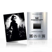 Noir Femme Silhouette Metal Wall Art – Elegant Black & White Portrait Aluminium Print | MagnetArt