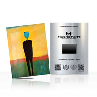 Solitary Horizon Figure Metal Wall Art – Modern Expressionist Silhouette Magnetic Aluminium Print | MagnetArt