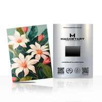 Ivory Blossom Harmony Metal Wall Art – Elegant Botanical Floral Magnetic Aluminium Print | MagnetArt