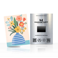 Coastal Bloom Vase Metal Wall Art – Modern Floral Still Life Magnetic Aluminium Print | MagnetArt