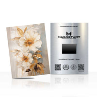 Golden Bloom Elegance Metal Wall Art – Luxe Floral Botanical Magnetic Aluminium Print | MagnetArt