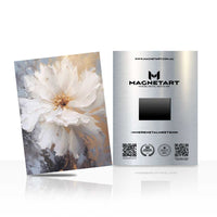 Ivory Blossom Elegance Metal Wall Art – Luxury Abstract Floral Magnetic Aluminium Print | MagnetArt