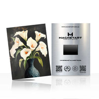 Moonlit Calla Elegance Metal Wall Art – Sophisticated Floral Bouquet Magnetic Aluminium Print | MagnetArt