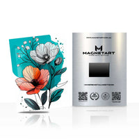 Blooming Elegance Floral Metal Wall Art – Modern Botanical Illustration Magnetic Aluminium Print | MagnetArt