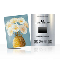 Golden Daisy Bloom Metal Wall Art – Elegant Floral Vase Magnetic Aluminium Print | MagnetArt