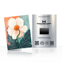 Blooming Coral Grace Metal Wall Art – Modern Botanical Flower Magnetic Aluminium Print | MagnetArt