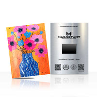 Vibrant Bloom Harmony Metal Wall Art – Colorful Floral Vase Magnetic Aluminium Print | MagnetArt