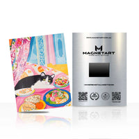 Playful Sushi Cat Wall Art – Colorful Kitchen Aluminium Print | MagnetArt