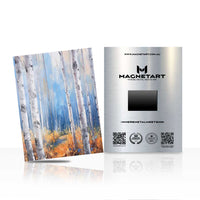 Autumn Birch Serenity Metal Wall Art – Abstract Forest Landscape Magnetic Aluminium Print | MagnetArt