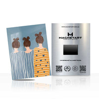 Kindred Sisters Metal Wall Art – Minimalist Friendship Illustration Magnetic Aluminium Print | MagnetArt