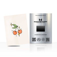 Sweet Citrus Duo Metal Wall Art – Minimalist Orange Fruit Illustration Magnetic Aluminium Print | MagnetArt