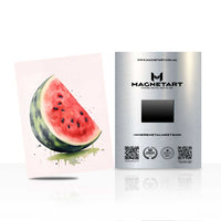 Summer Watermelon Splash Metal Wall Art – Fresh Fruit Watercolor Magnetic Aluminium Print | MagnetArt
