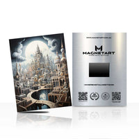 Futuristic White City Metal Wall Art – Sci-Fi Architecture Dreamscape Aluminium Print | MagnetArt