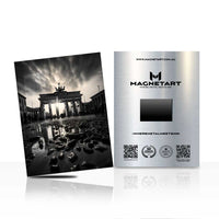 Storm Over the Gate Metal Wall Art – Black & White Dramatic Architecture Aluminium Print | MagnetArt